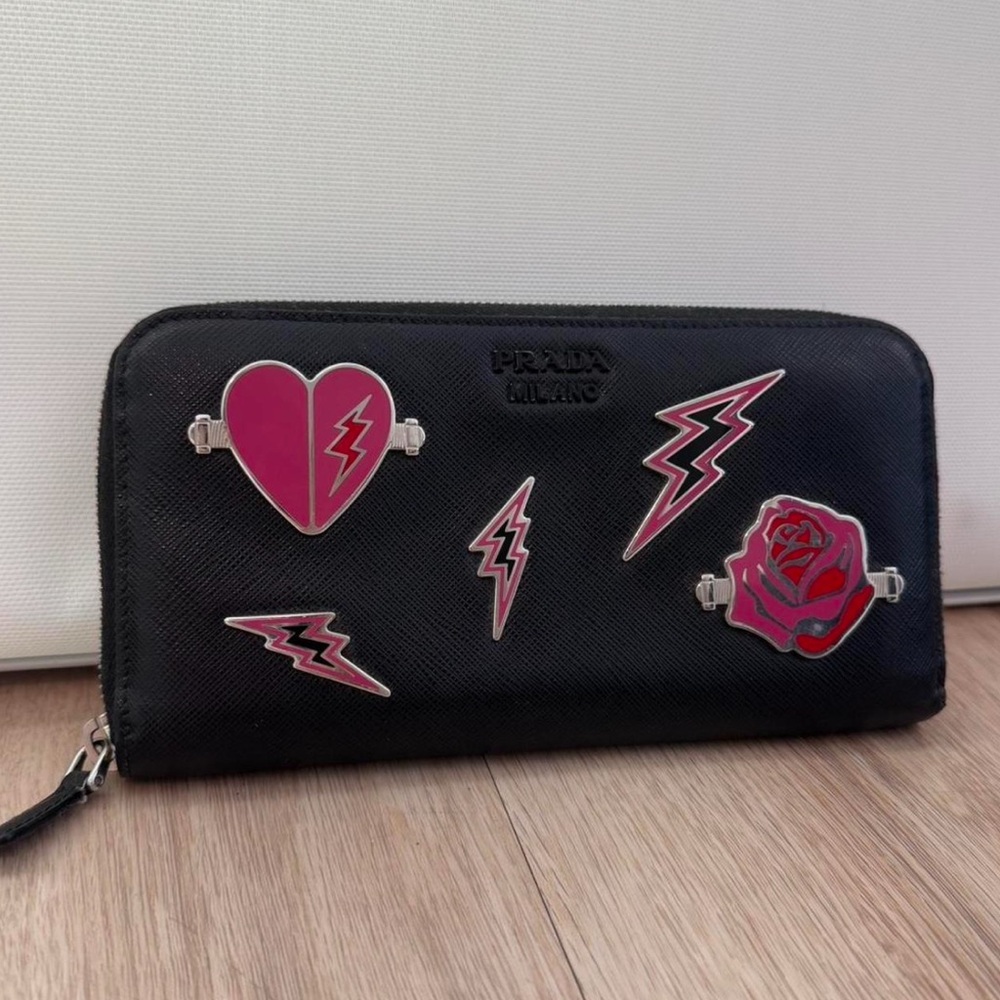 Prada Milano embellished leather wallet